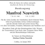 Danksagung Manfred Neuwirth
