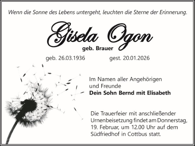 Gisela Ogon, geb. Brauer