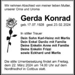 Traueranzeige Gerda Konrad