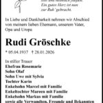 Traueranzeige Rudi Gröschke