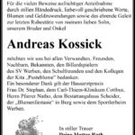 Danksagung Andreas Kossick