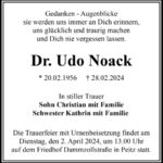 Traueranzeige Dr. Udo Noack