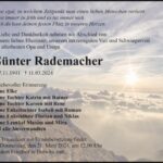 Traueranzeige Günter Rademacher