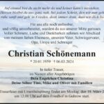 Traueranzeige Christian Schönemann