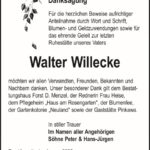 Danksagung Walter Willecke