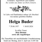Traueranzeige Helga Buder