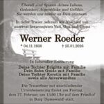 Traueranzeige Werner Roeder