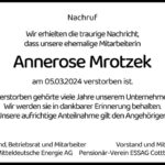 Nachruf Annerose Mrotzek