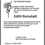 Traueranzeige Edith Rumstadt