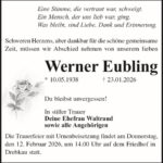 Danksagung Werner Eubling