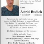 Traueranzeige Astrid Budick