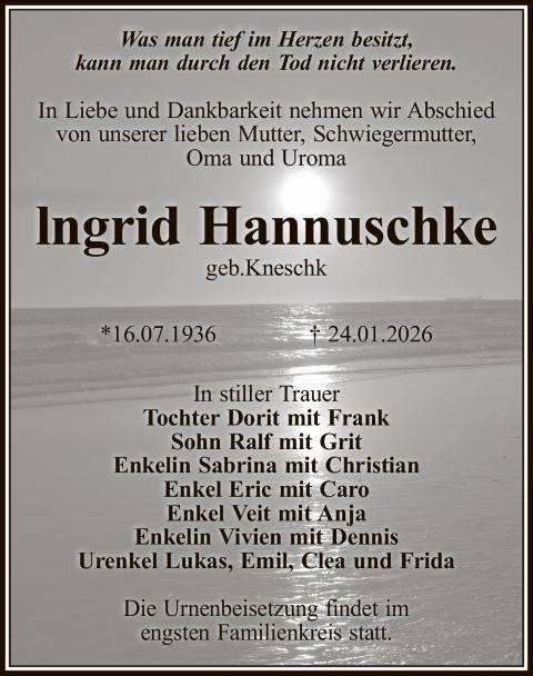 lngrid Hannuschke, geb. Kneschk