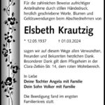 Danksagung Elsbeth Krautzig
