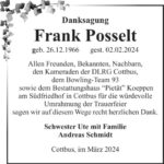Danksagung Frank Posselt