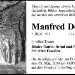 Traueranzeige Manfred Domke
