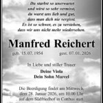 Traueranzeige Manfred Reichert