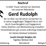 Nachruf Gerd Rudolph
