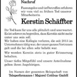 Nachruf Kerstin Schäffter