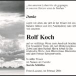 Danksagung Rolf Koch