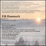 Traueranzeige Elli Hannusch, geb. Ruben