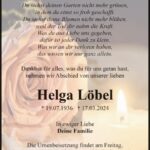 Traueranzeige Helga Löbel