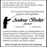 Traueranzeige Andreas Becker "Becksi"