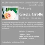 Danksagung Gisela Große