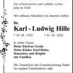Traueranzeige Dr. Karl-Ludwig Hille