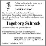 Danksagung Ingeborg Schreck