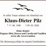 Traueranzeige Klaus-Dieter Pilz