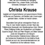 Danksagung Christa Krause