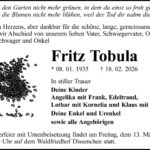 Traueranzeige Fritz Tobula