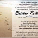 Traueranzeige Bettina Palinsky, geb. Nebe