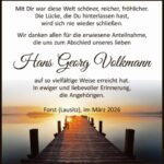 Danksagung Hans Georg Volkmann