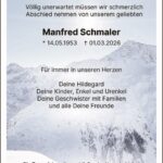 Traueranzeige Manfred Schmaler