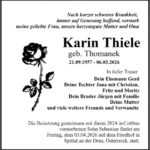 Traueranzeige Karin Thiele, geb. Thomanek