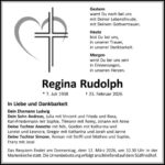 Traueranzeige Regina Rudolph