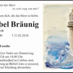 Traueranzeige Bärbel Bräunig, geb. Dänhardt