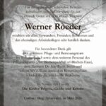 Danksagung Werner Roeder