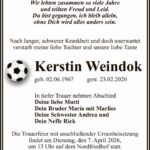 Traueranzeige Kerstin Weindok