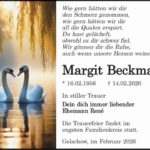 Traueranzeige Margit Beckmann