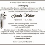 Danksagung Gerda Valten
