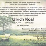 Danksagung Ulrich Koal