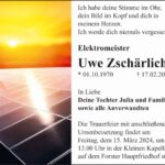 Traueranzeige Uwe Zschärlich