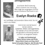 Jahresgedenken Evelyn Roeke