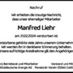 Nachruf Manfred Liehr