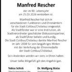 Nachruf Manfred Rescher