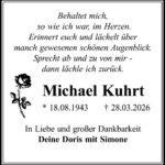 Traueranzeige Michael Kuhrt