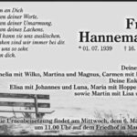 Traueranzeige Fritz Hannemann