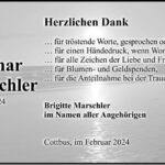 Danksagung Dietmar Marschler